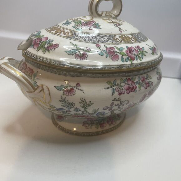 Antique MINTON INDIAN TREE Small Tureen or Sugar Server - Picture 3 of 12